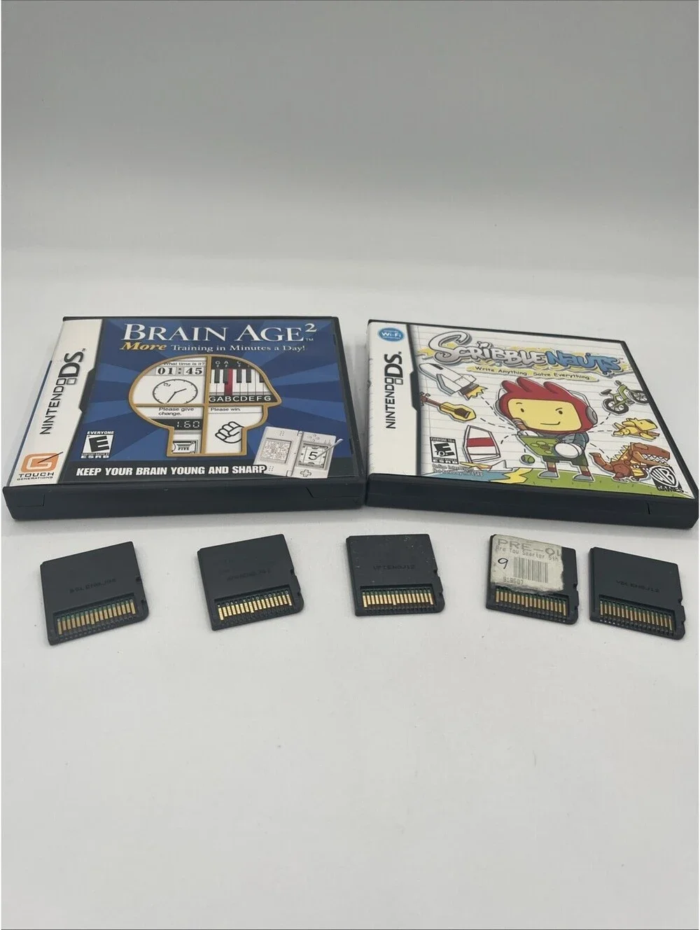 Brain Teaser Game Show Nintendo DS Lot Of 5 Games Bundle Scribblenauts Brain Age